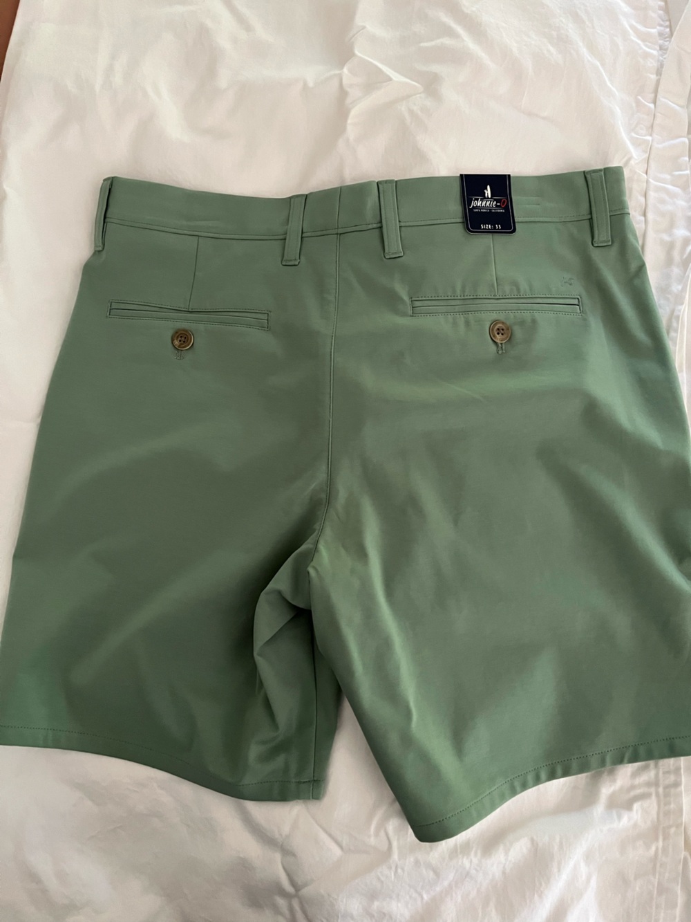 johnnie-O Light Green golf shorts